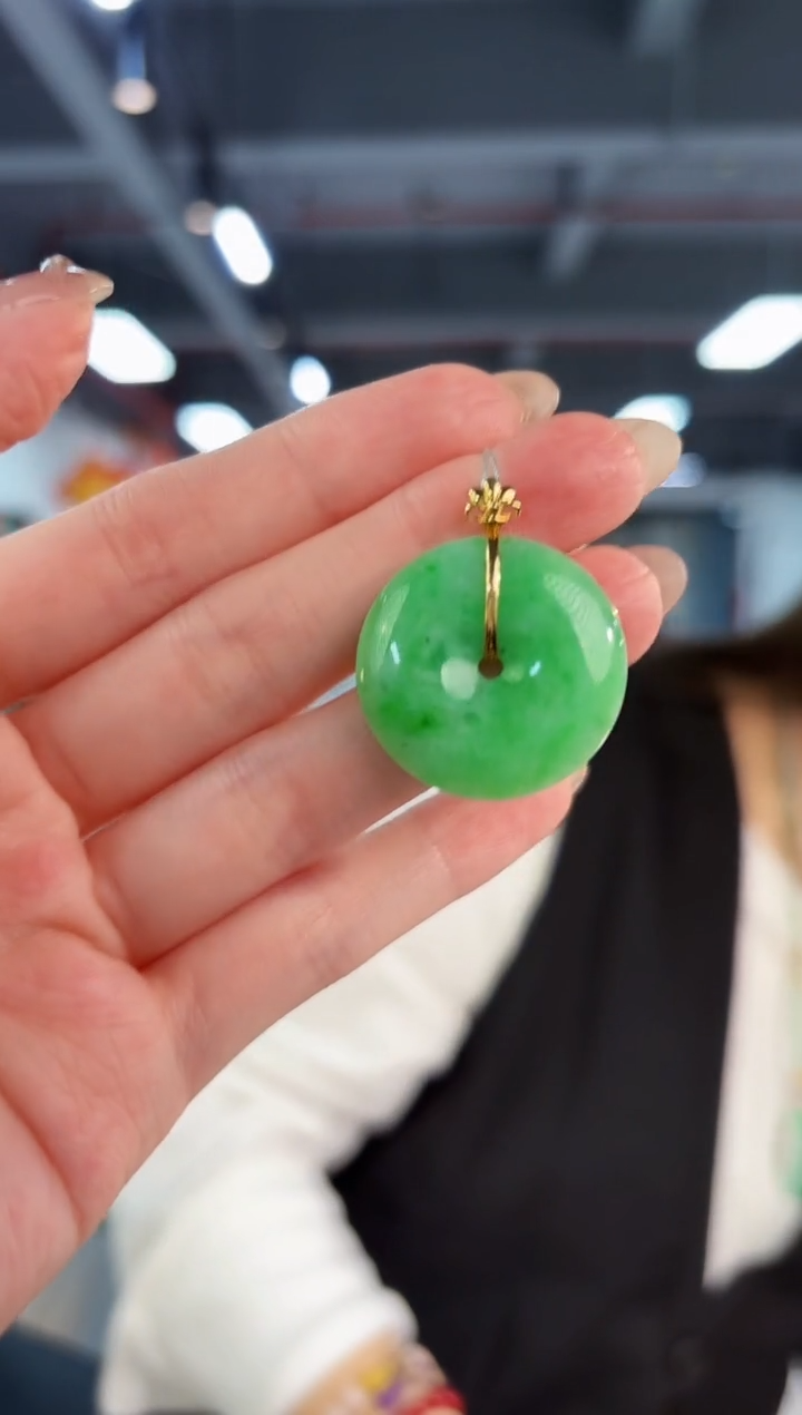 【闪购商品】翡翠颈饰18K金镶嵌缅料A货/支持复检/一件