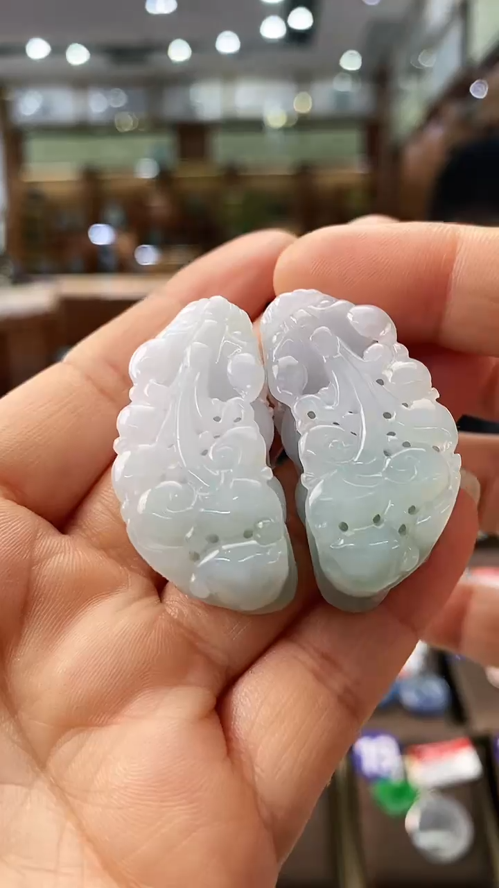 【闪购商品】翡翠颈饰未镶嵌貔貅一对