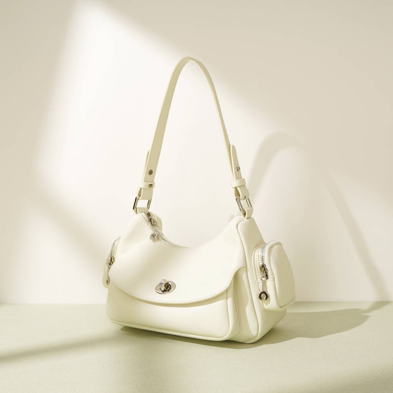 【云云甄选】ZG-F9757-象牙白-轻奢时尚女士新款单肩斜挎包