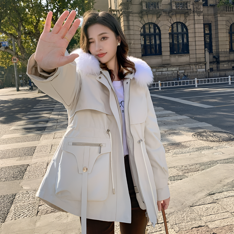【万人迷】海宁皮草女新款狐狸毛领兔毛内胆可拆卸派克服2366.ZG
