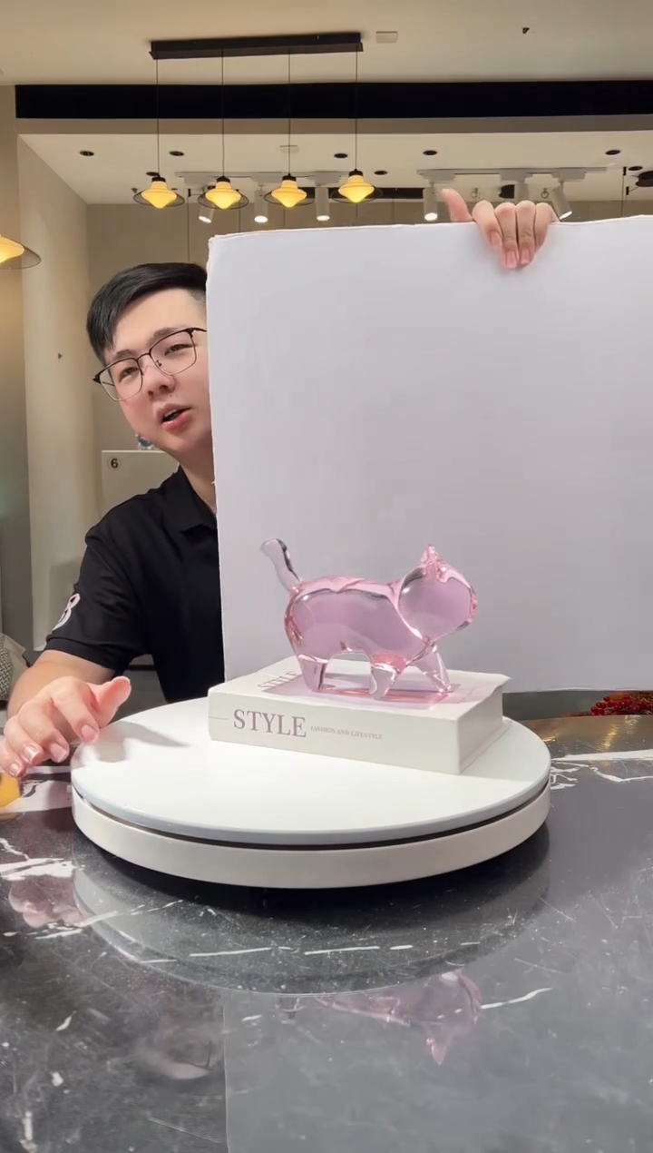 摆件巴比特美学-粉色雕刻猫咪