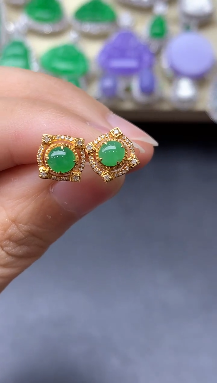 颈饰18K金镶嵌翡翠432-中国好珍宝