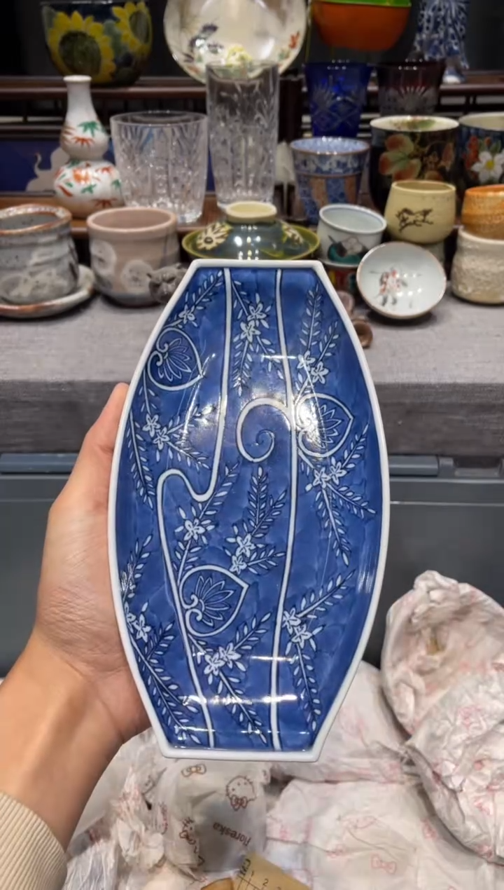 瓷片人间宝宝源右卫门青花盘子