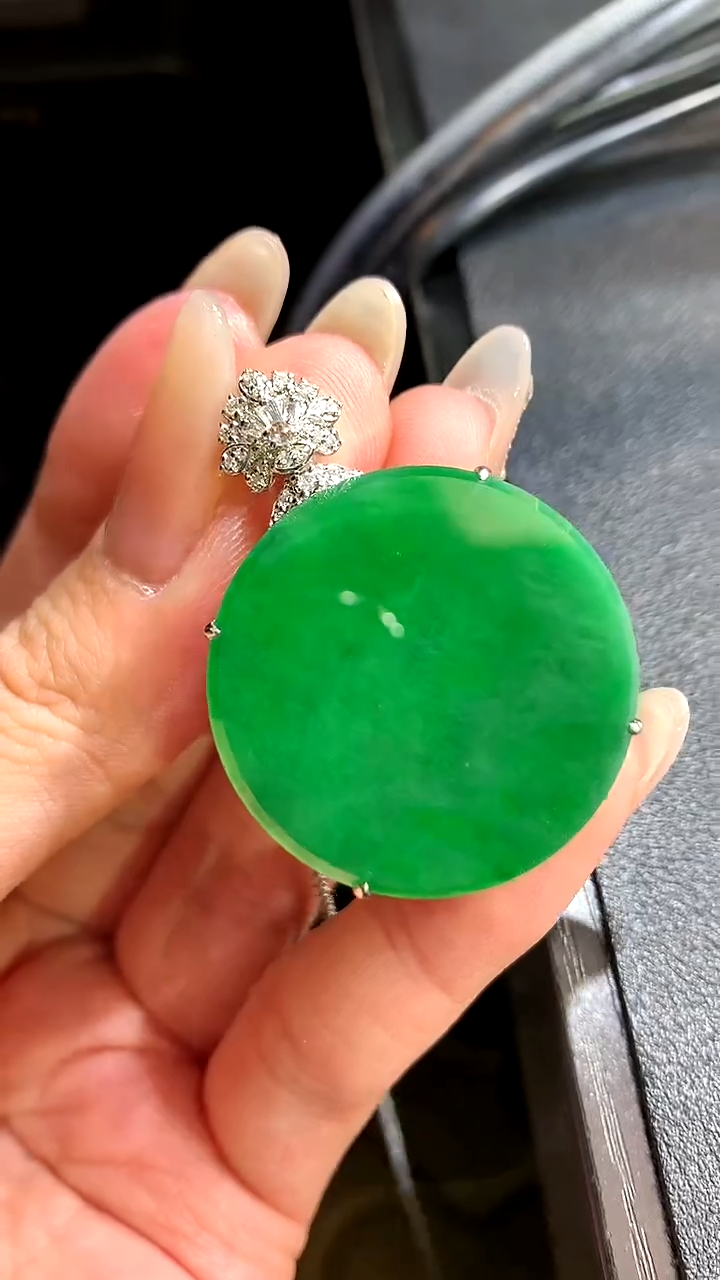 【闪购商品】翡翠吊坠(不含链)18K金镶嵌299-圆牌