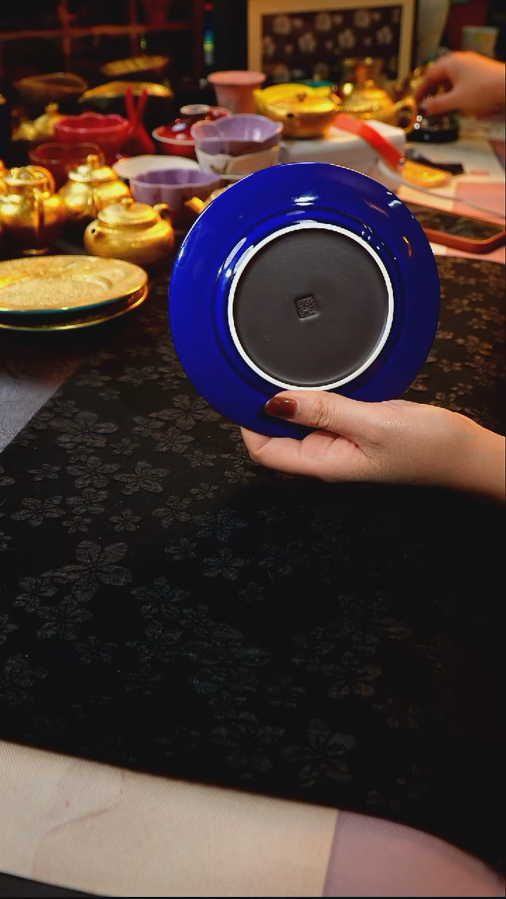 茶杯紫砂【宜景窑系列】蓝宝龙吐水