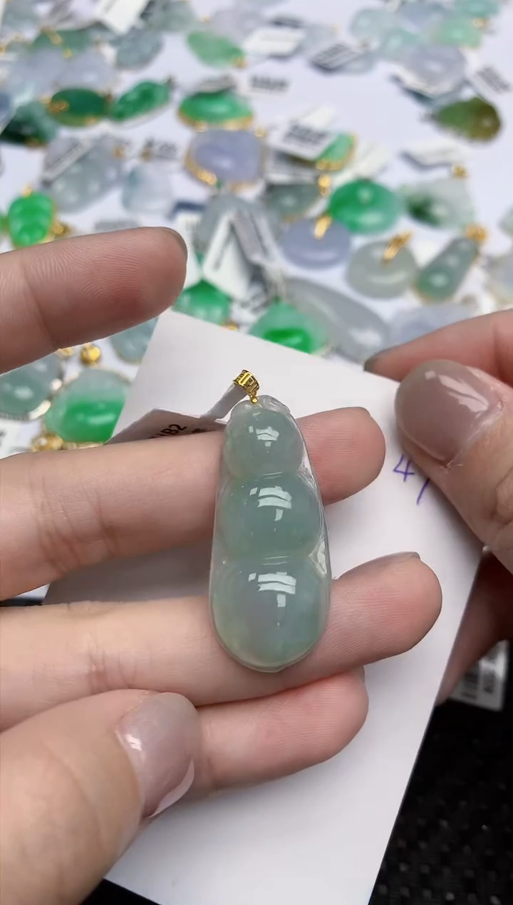 【闪购商品】翡翠颈饰18K金镶嵌天然翡翠A货