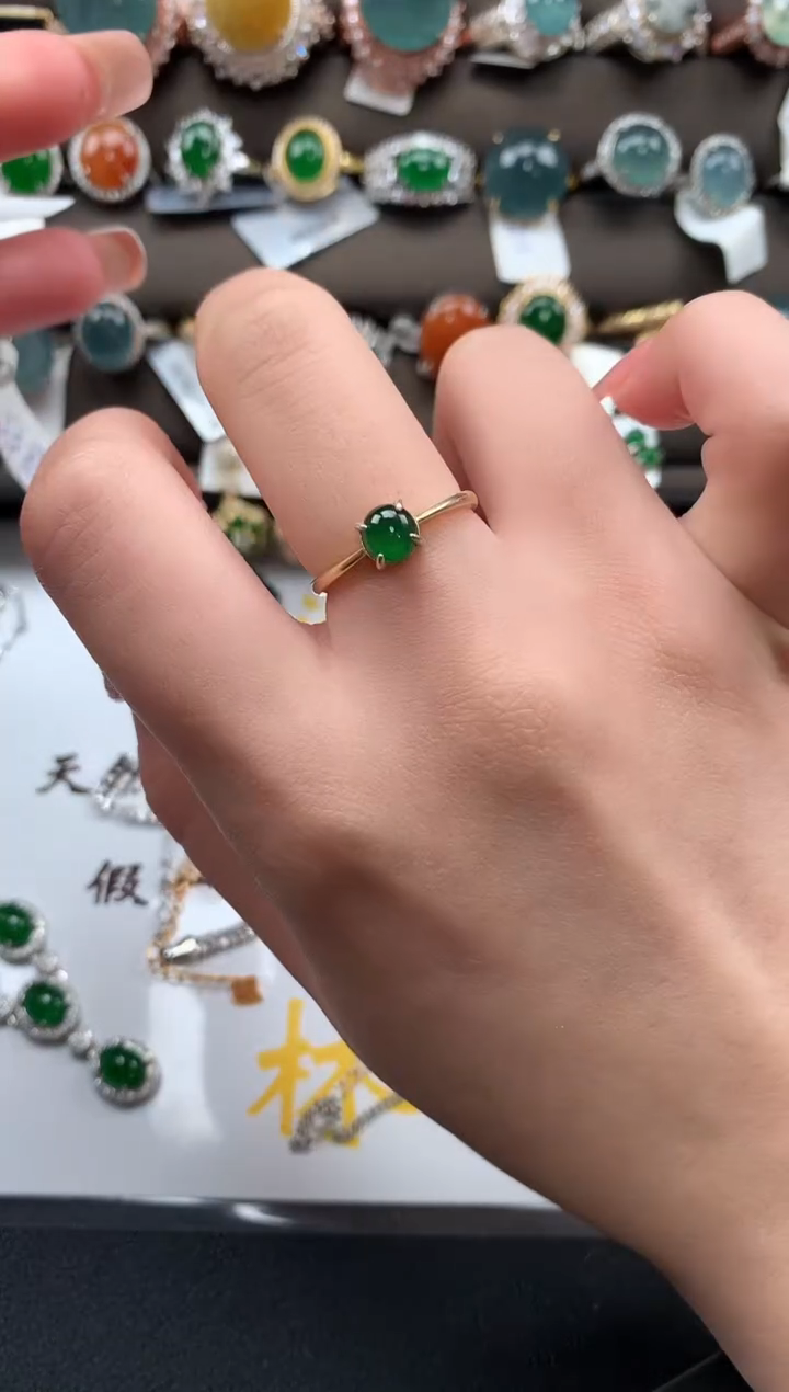 【闪购商品】翡翠戒指银S925镶嵌452141