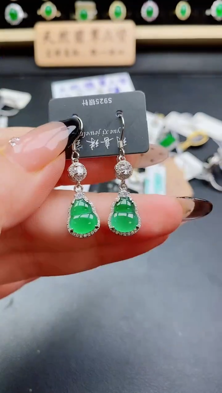 银S925镶嵌戒指翡翠1