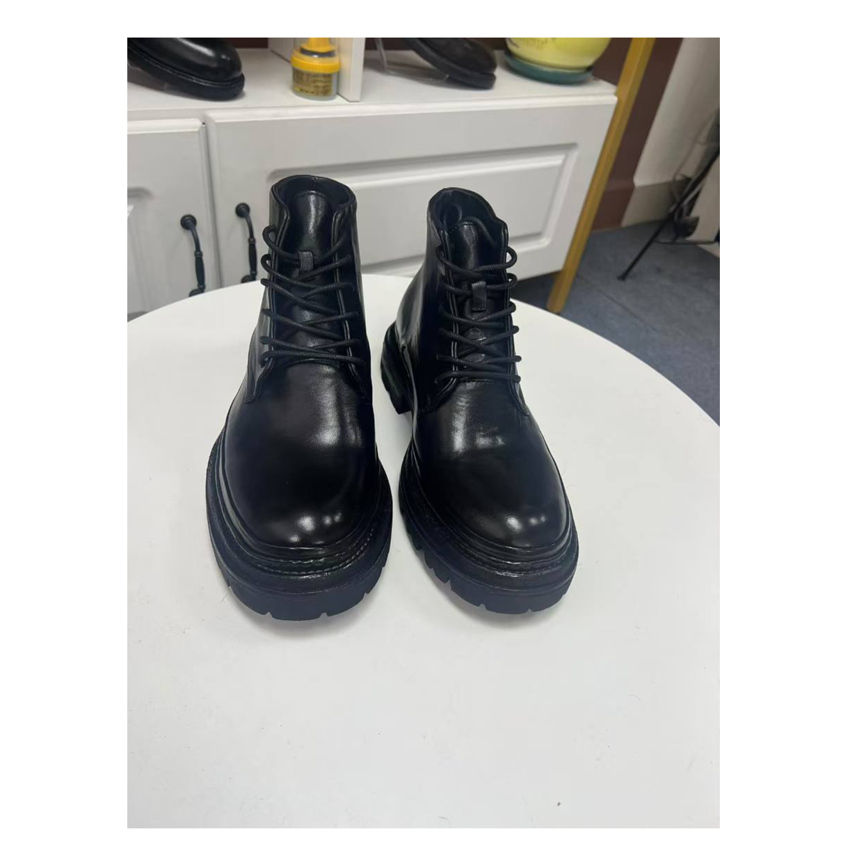 高端轻奢水洗马皮马丁靴复古时尚百搭系带款