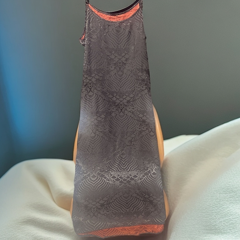 352【云锦坊】新款通勤女士黑色提花轻奢褶皱双面穿背心吊带群