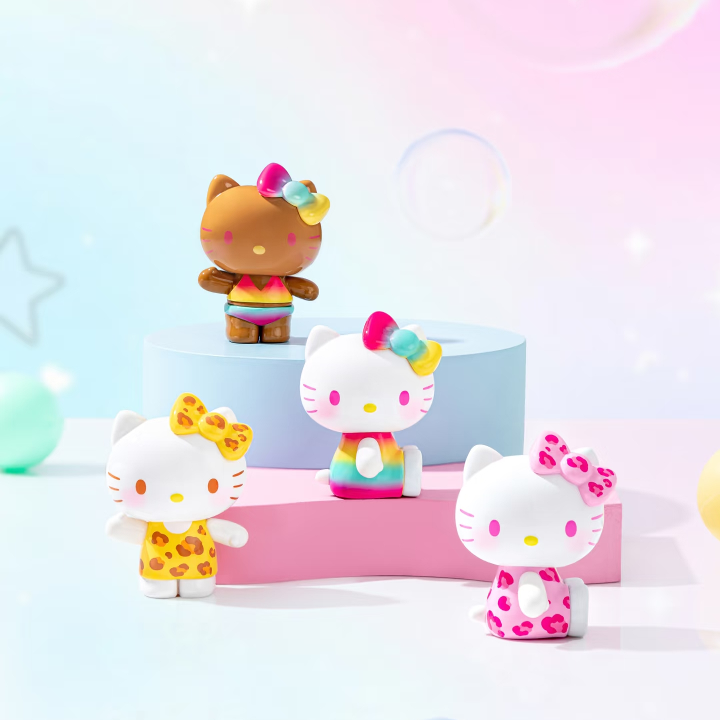 【许愿加拆】Hello Kitty夏日彩虹糖盲盒新款潮玩挂链礼物可爱手办 