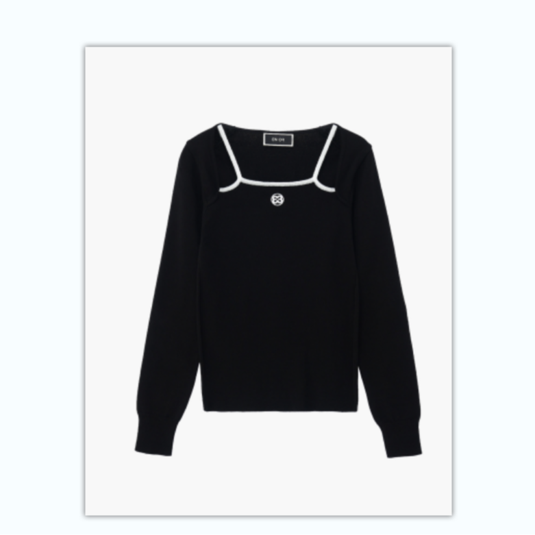 全新未使用  enor 假两件针织衫 黑色 S P203975605