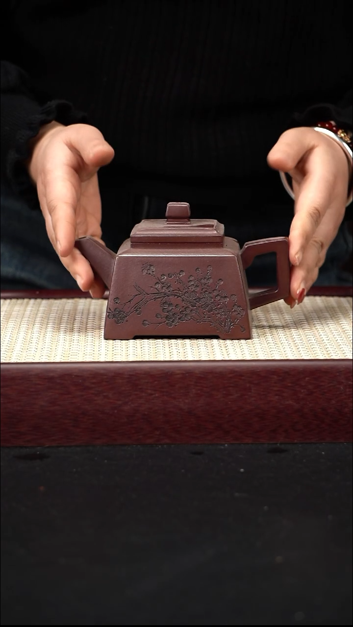 茶壶紫砂zc 储  四方升方  紫泥