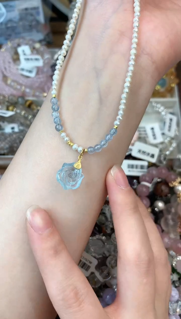 【闪购商品】淡水珍珠银S925镶嵌颈饰370