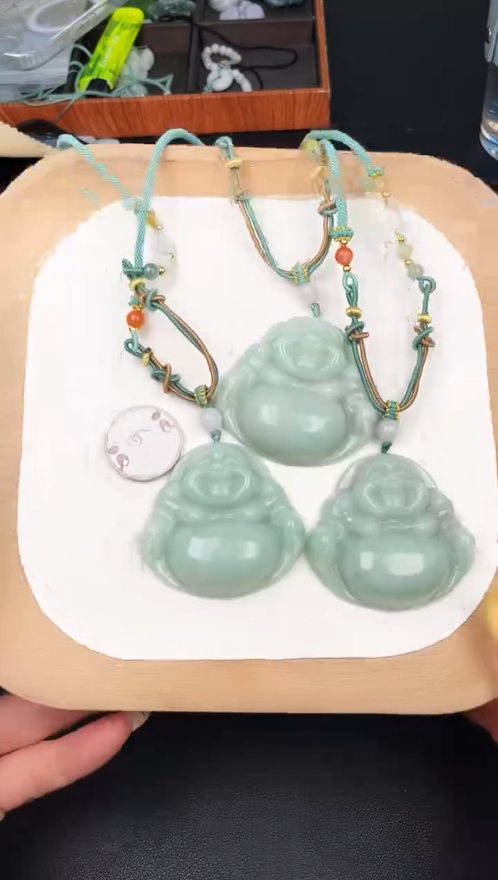 颈饰未镶嵌翡翠LC034苹果绿大佛+送同款绳子多样性发其一