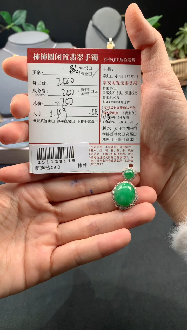 颈饰18K金镶嵌翡翠姐姐251128119