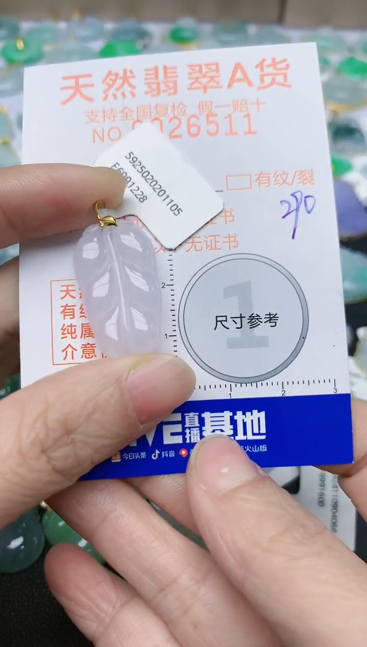 【闪购商品】翡翠颈饰18K金镶嵌天然翡翠A货    290