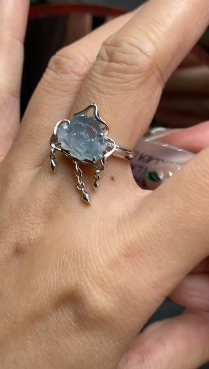 颈饰银S925镶嵌翡翠净货16904