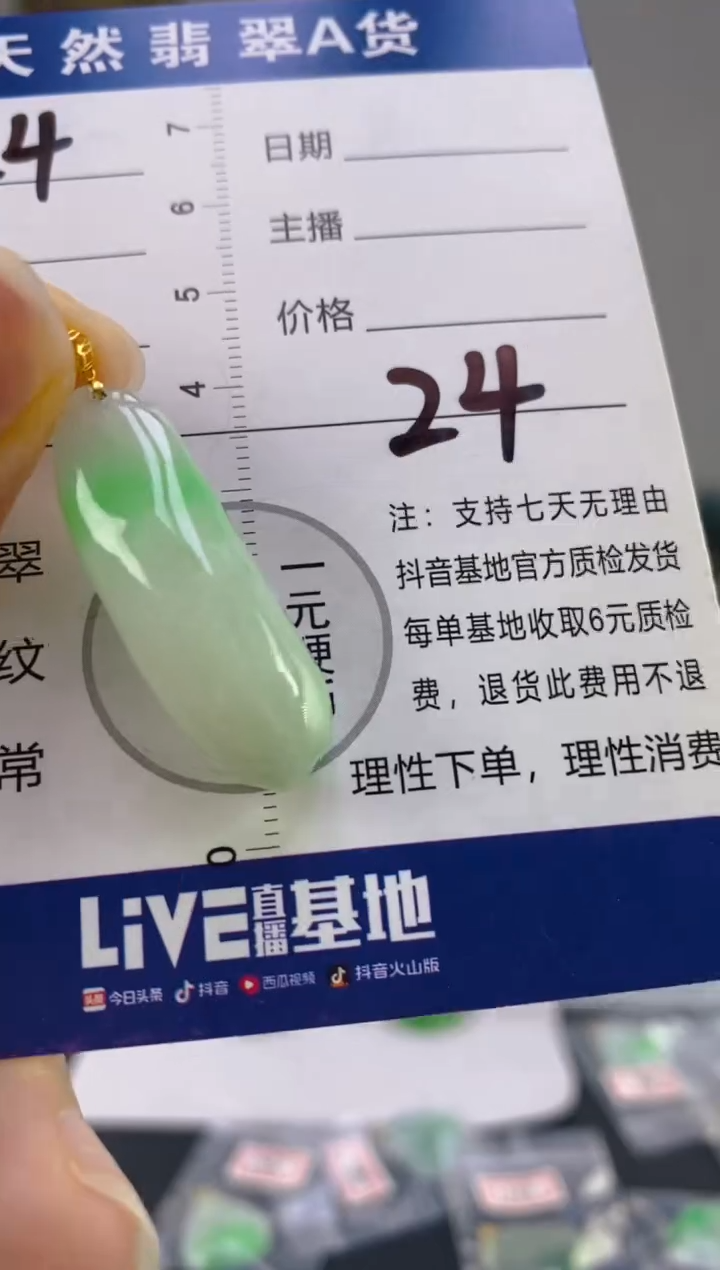 【闪购商品】翡翠颈饰18K金镶嵌天然A货翡翠