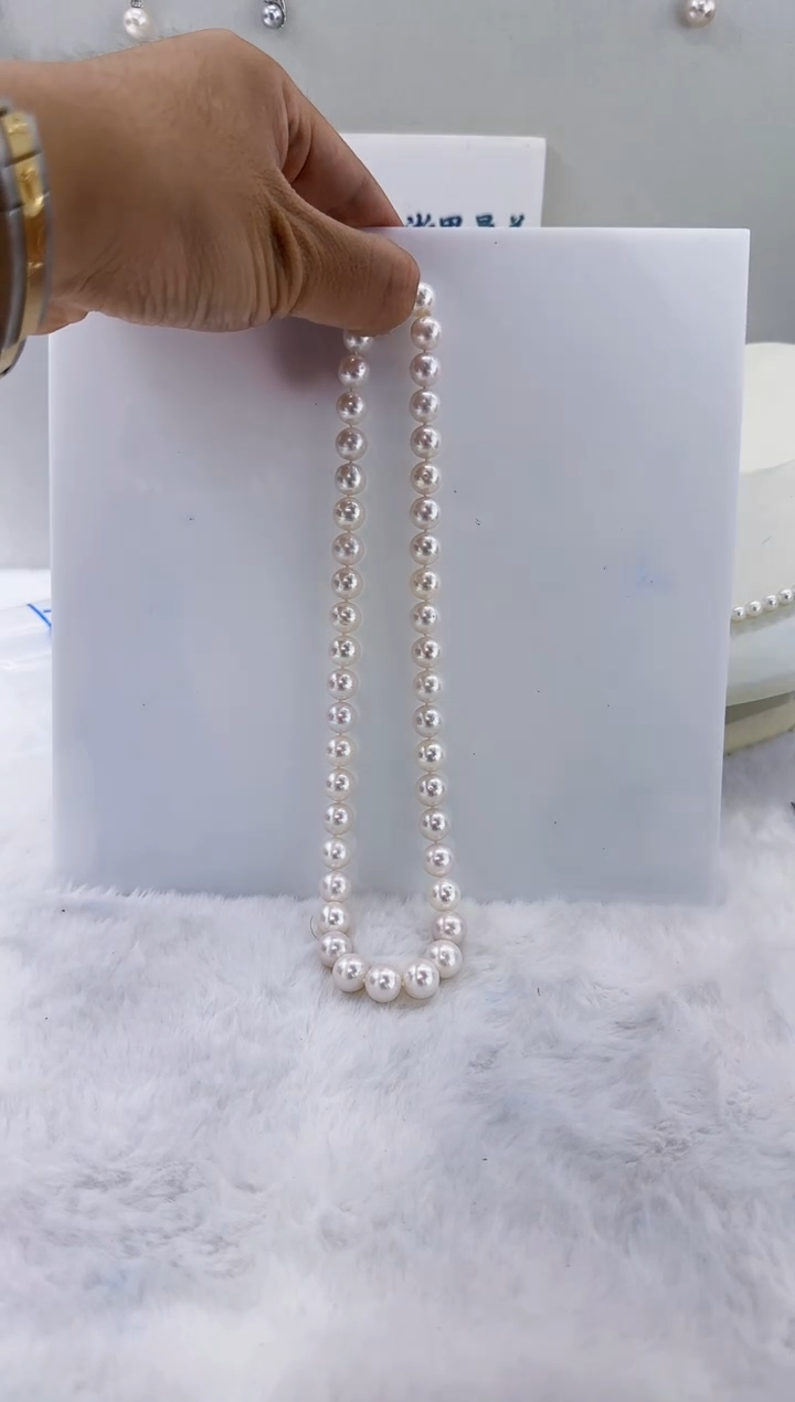 未镶嵌淡水珍珠DA曼塔珍珠串链9-11 y162