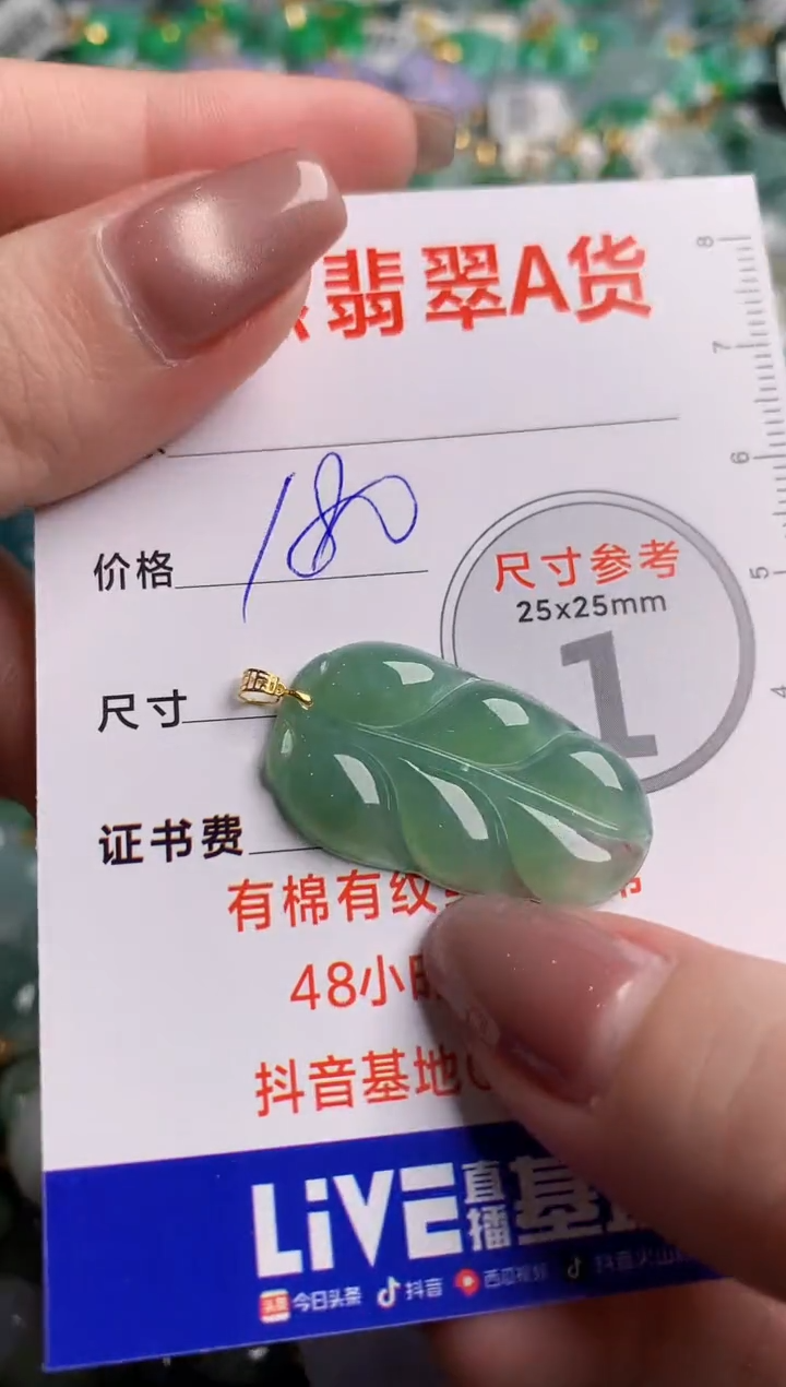 翡翠18K金镶嵌颈饰0733592485