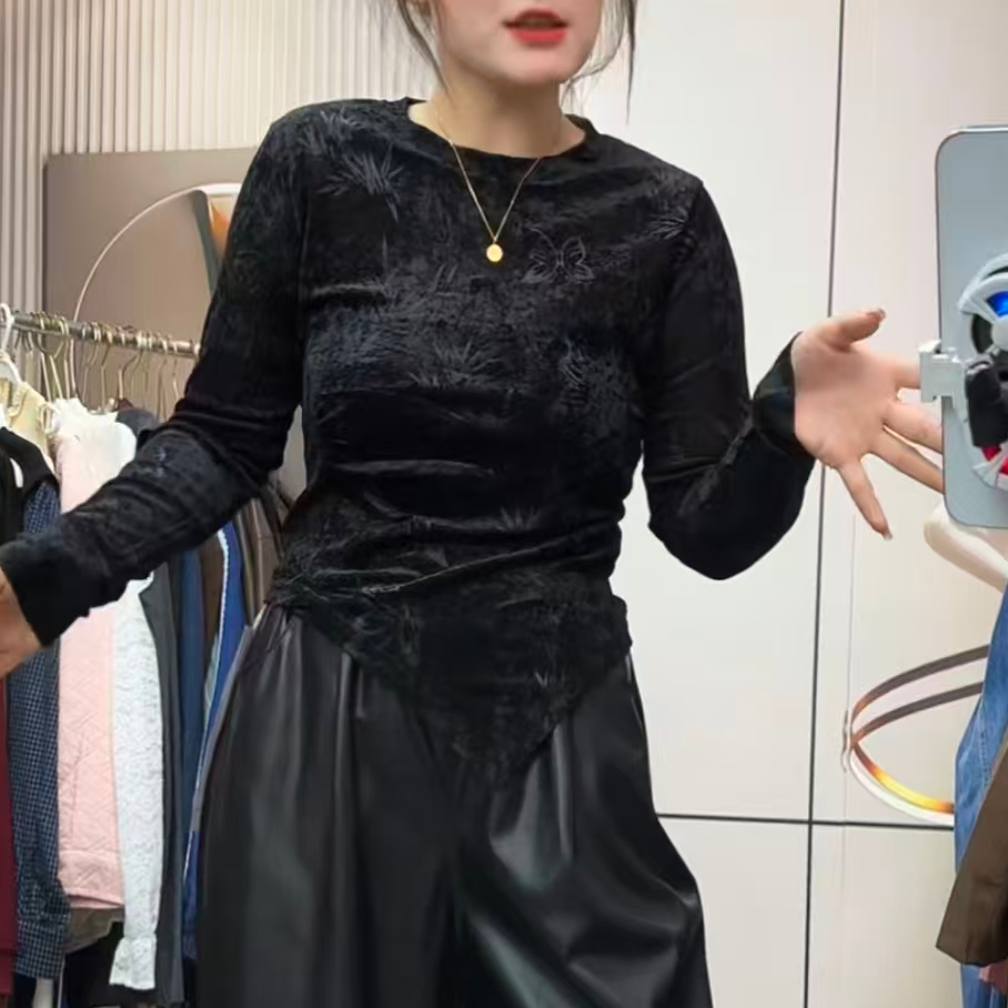 别致洋气不规则小衫T恤时尚百搭上衣