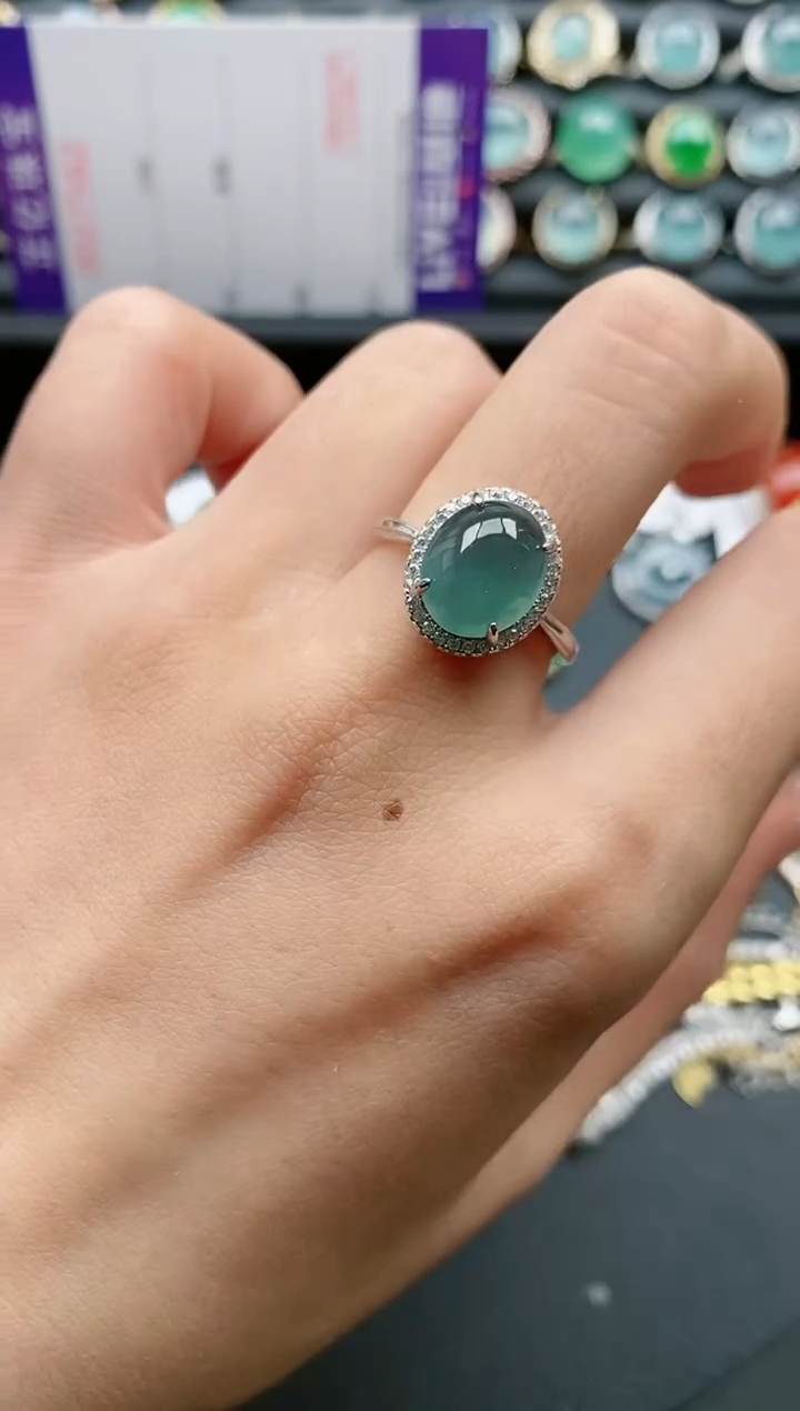 【闪购商品】翡翠戒指银S925镶嵌1111111