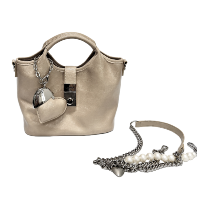 【初阳甄选】SD-5271-裸色杏仁防盗轻奢风软面单根车缝线斜挎包