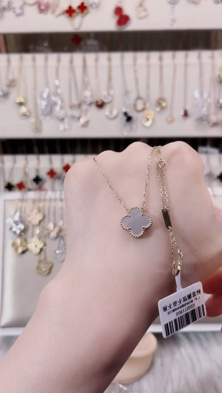 【闪购商品】贝壳（贝母）套链18K金镶嵌18K金镶嵌 K黄 白四草