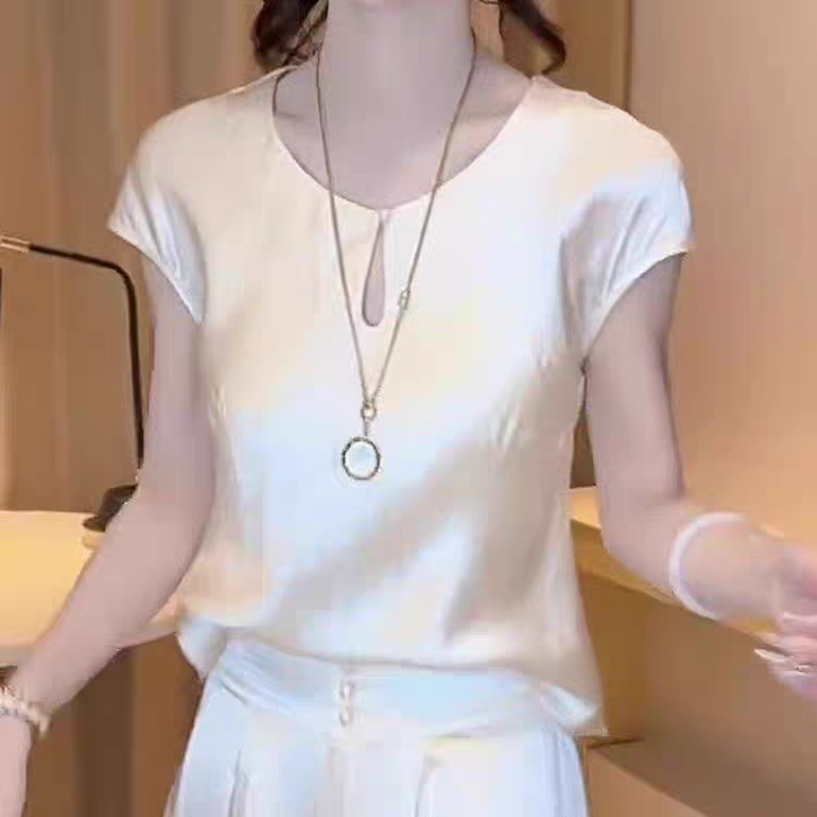 【依品主推】（水滴领上衣）南油新款醋酸短袖T恤夏季新款轻薄上衣