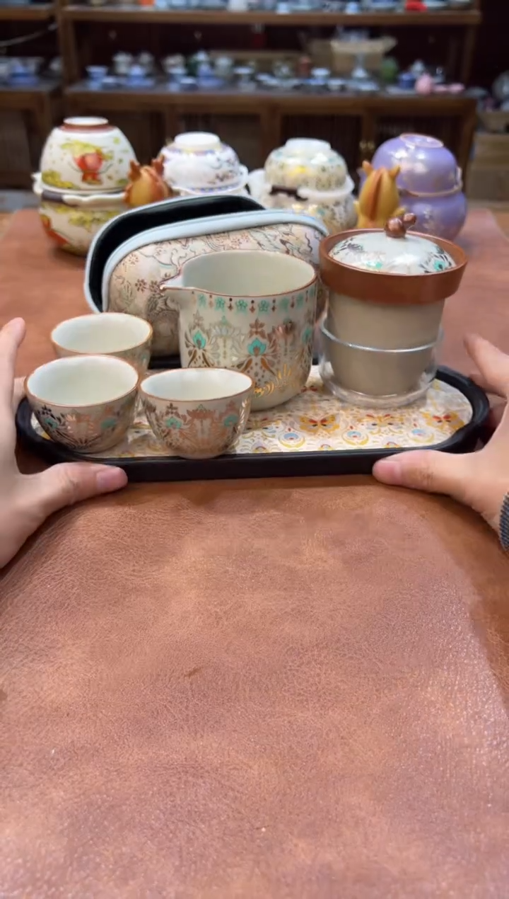 真的很便宜会开片的旅行茶具