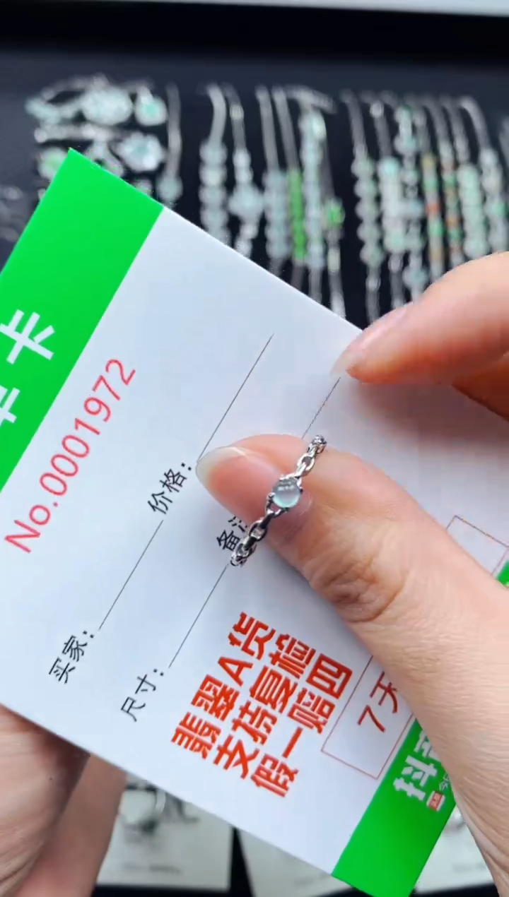 【闪购商品】翡翠戒指银S925镶嵌1972