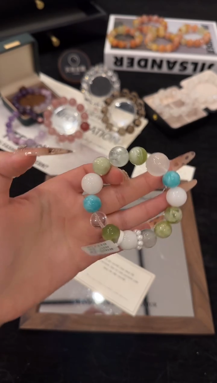 未镶嵌手链水晶岫玉多宝x3330