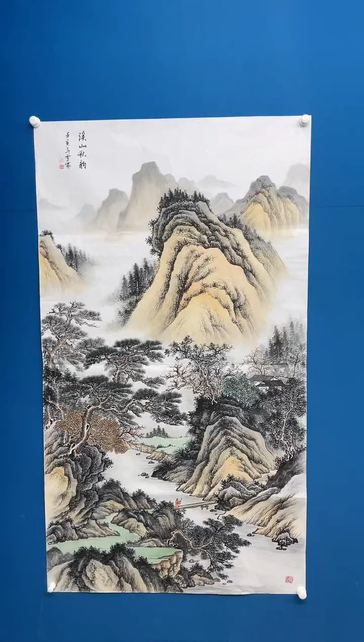【闪购商品】国画张-金色华章原作山水/无框/W带画册