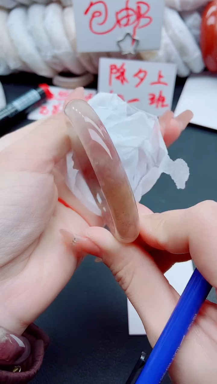 【闪购商品】石英质玉手镯未镶嵌J123-53-54