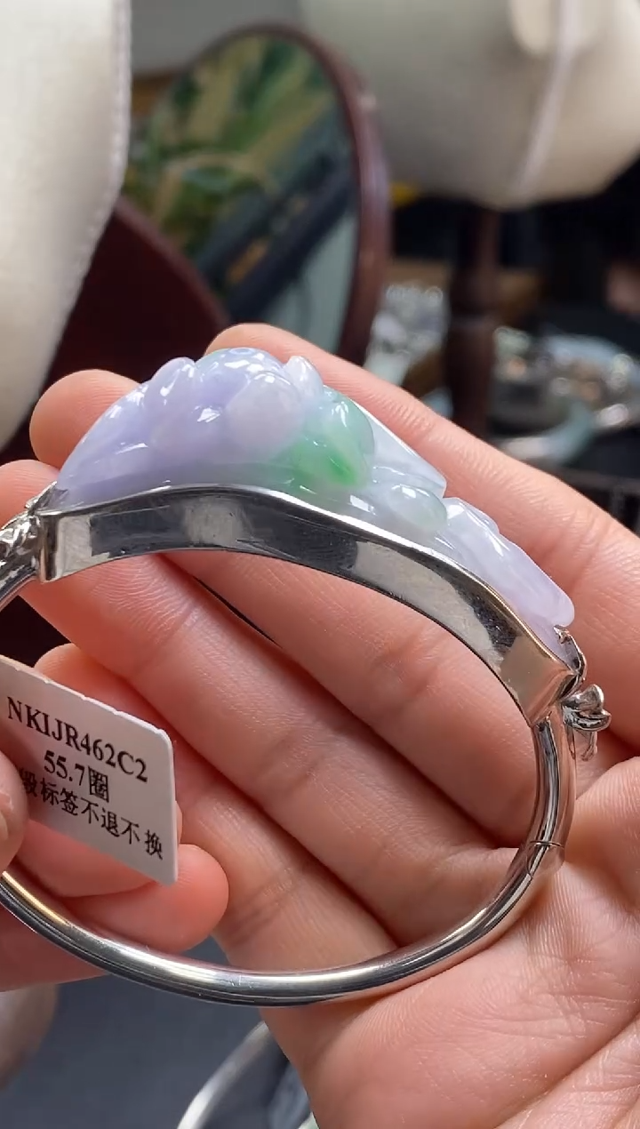 颈饰银S925镶嵌翡翠15415