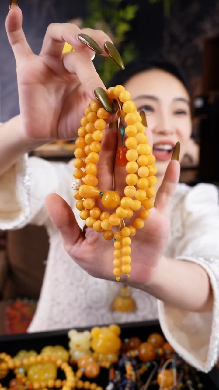 手链琥珀未镶嵌欢*手串