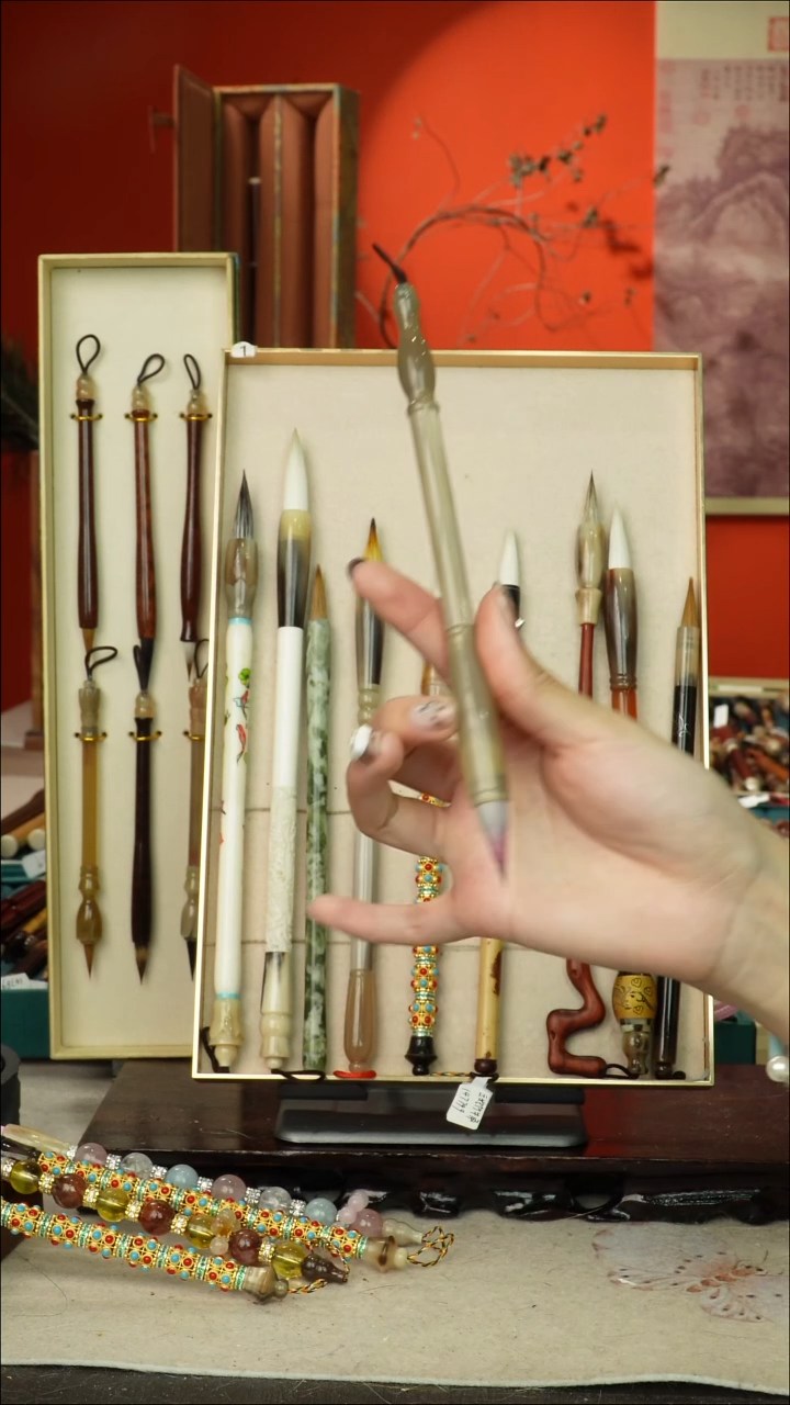 271号闪孤品高货毛笔链接 清水试笔 蘸墨不退