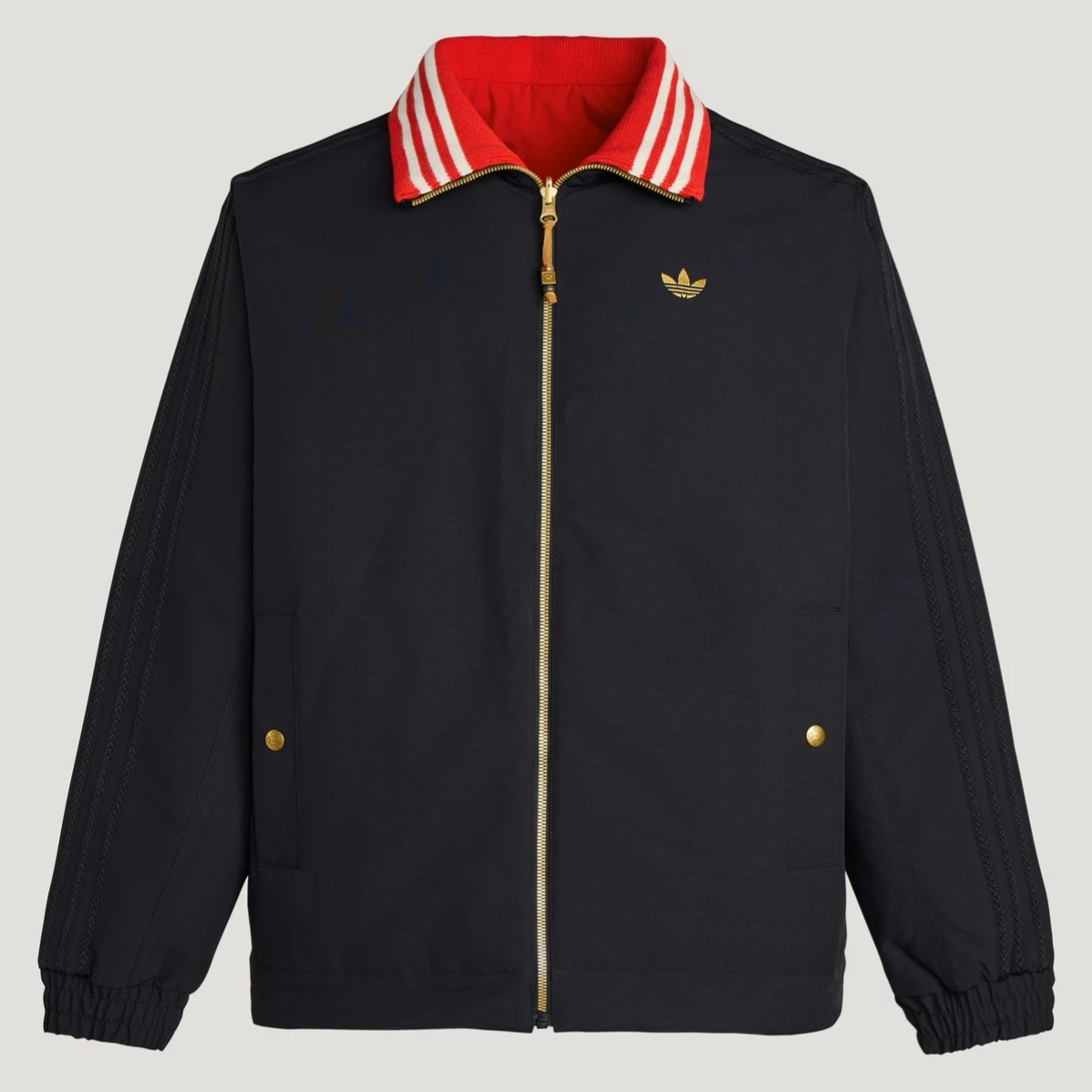 Adidas阿迪三叶草男女马年CNY双面穿黑红LNY JKT PAD M棉服KT0639