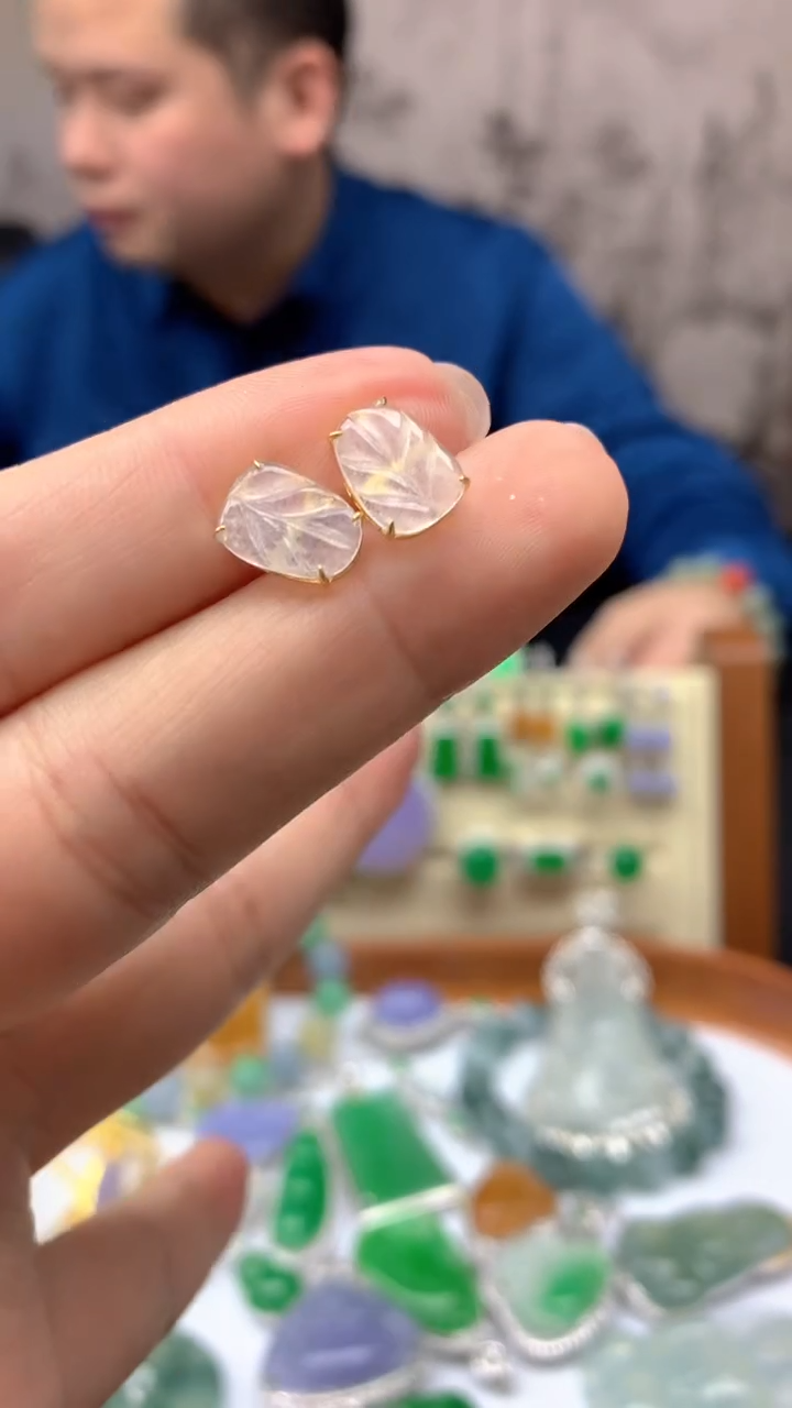 【闪购商品】翡翠耳饰未镶嵌341-天然翡翠
