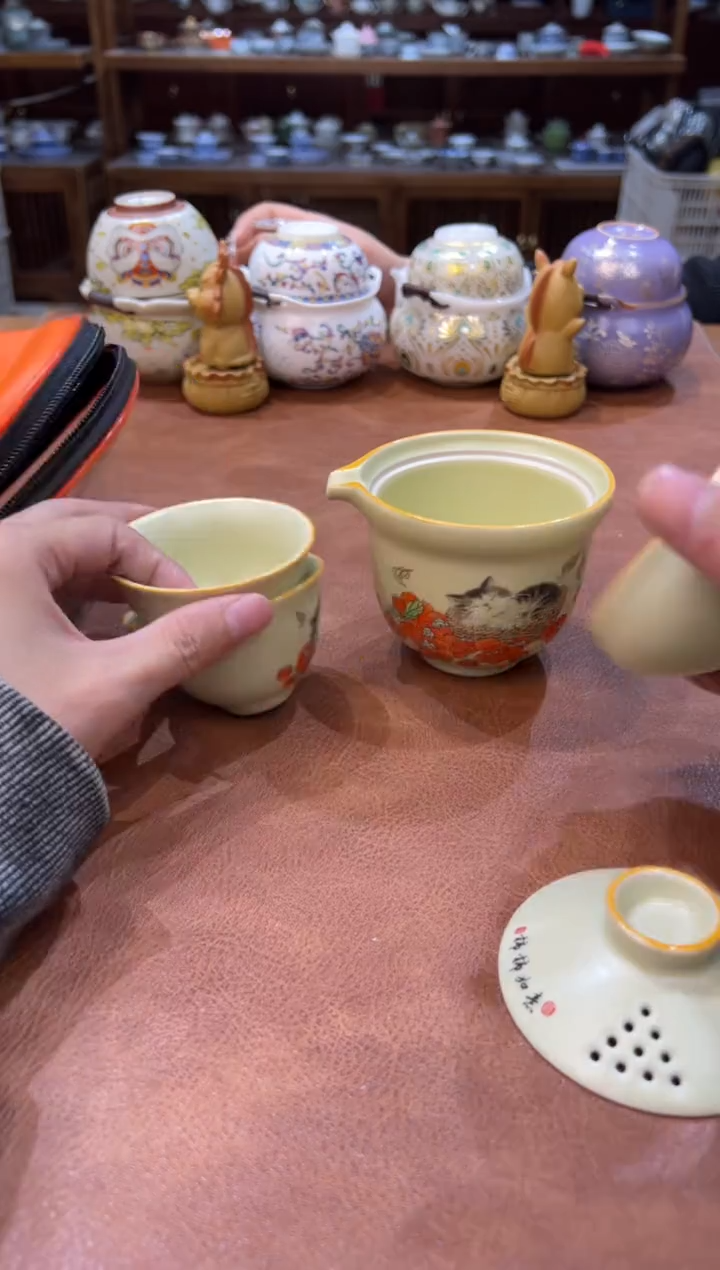 真的很便宜会开片的旅行茶具