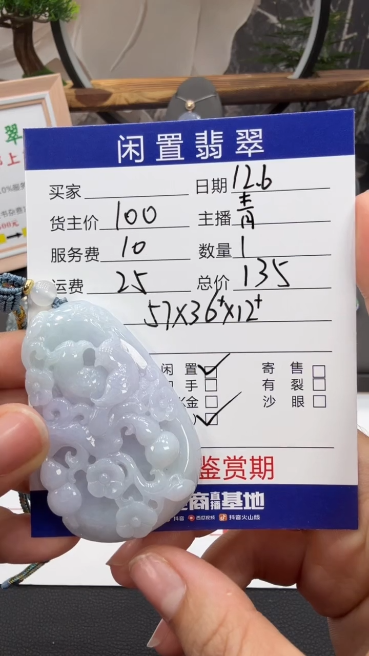 颈饰未镶嵌翡翠挂件