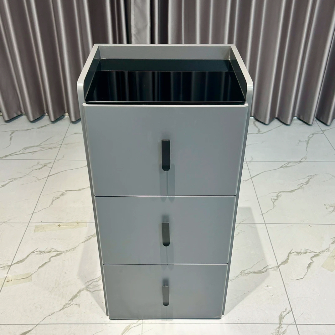 美发店专用工具柜多层置物架木质镜台柜