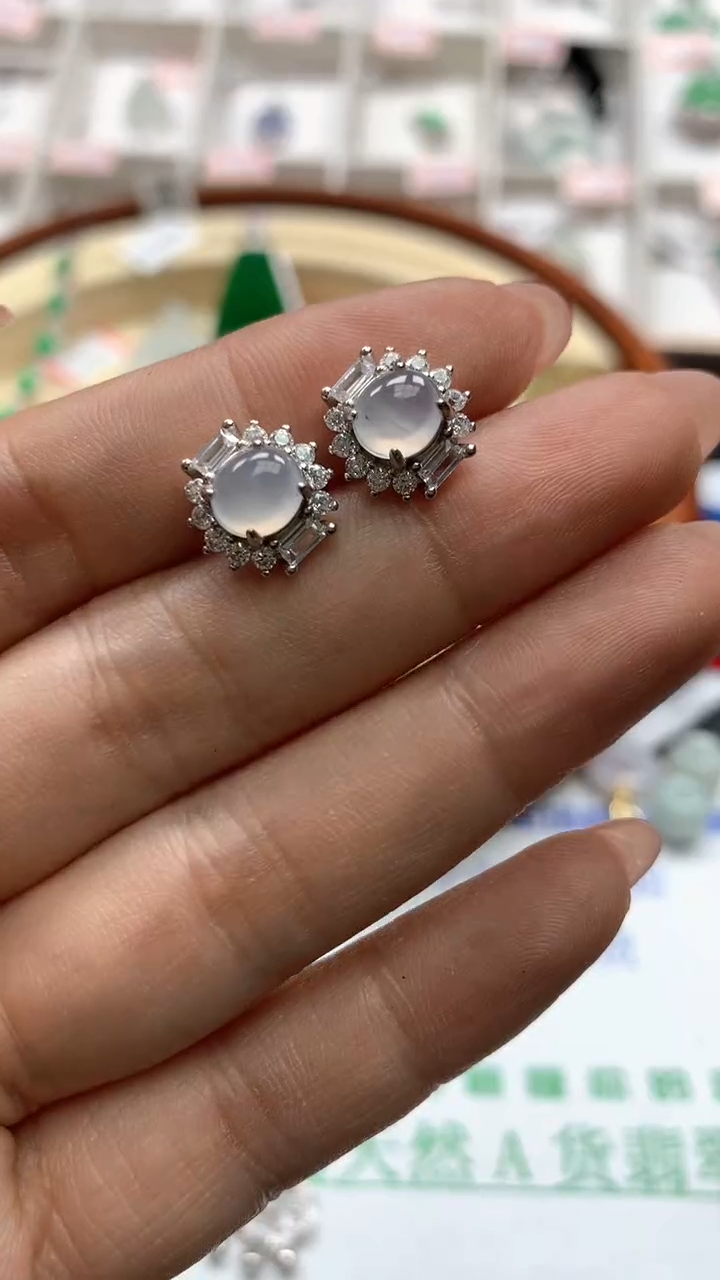 【闪购商品】翡翠耳饰未镶嵌耳钉