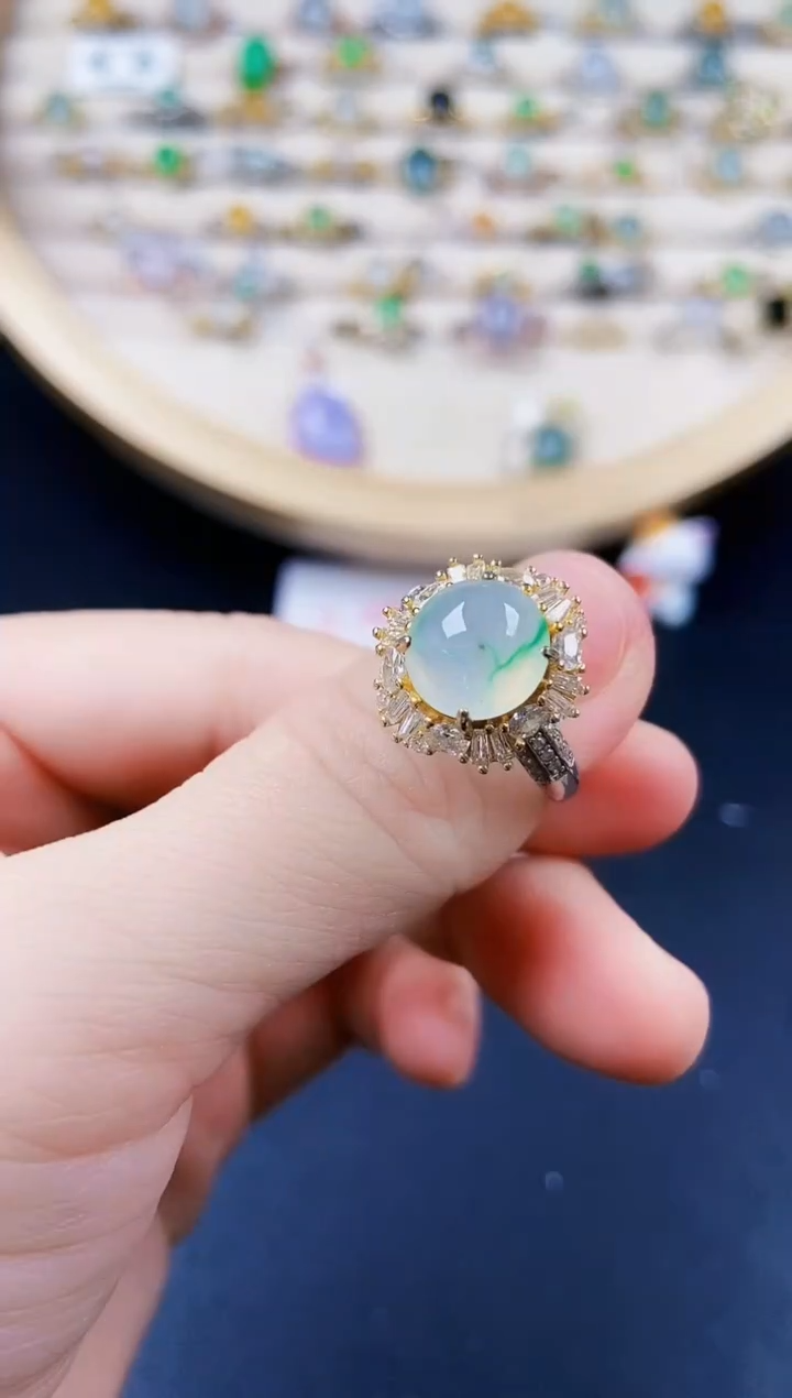 【闪购商品】翡翠戒指银S925镶嵌10120120