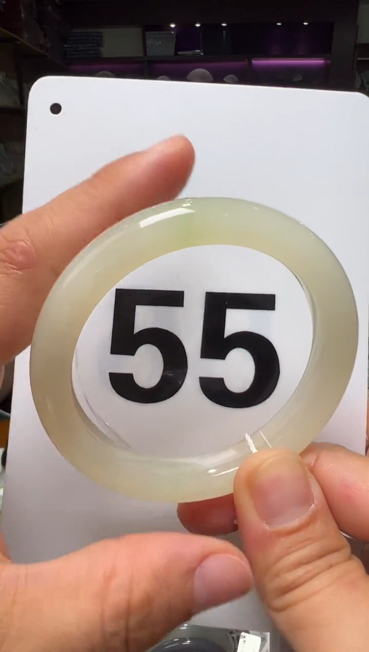 【闪购商品】和田玉手镯未镶嵌55圈口正装冰晴翠手镯