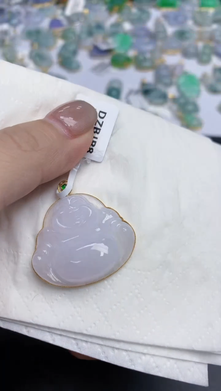 【闪购商品】翡翠颈饰18K金镶嵌天然缅甸翡翠A货