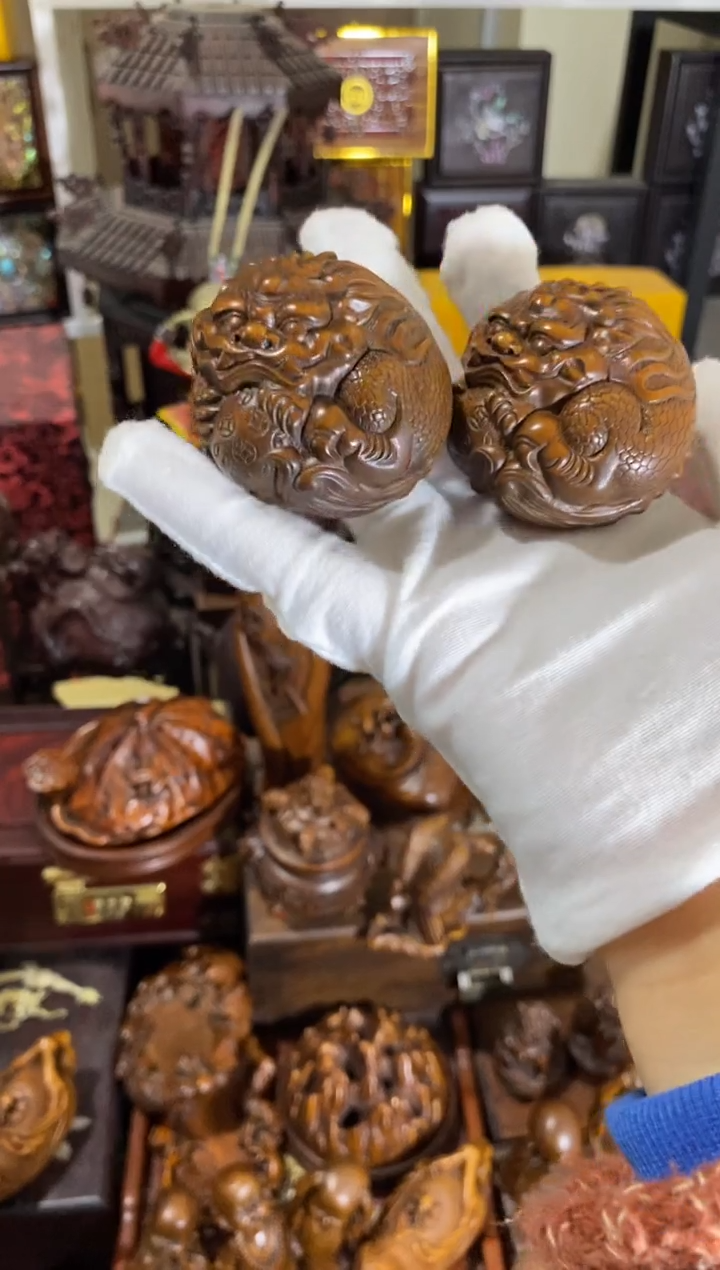 木小叶黄杨小件手球一对