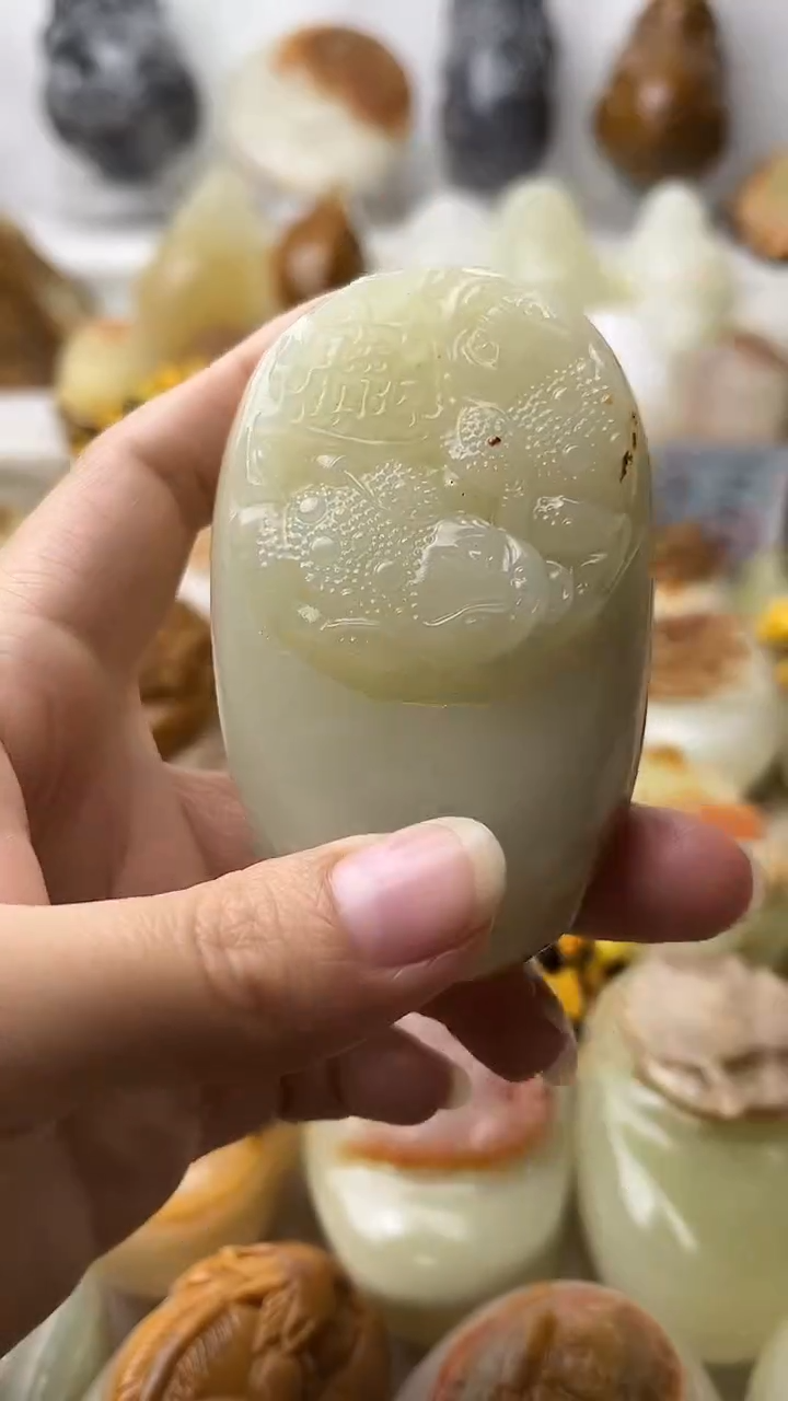 石材古青石棉纹正常不退换金蟾微瑕