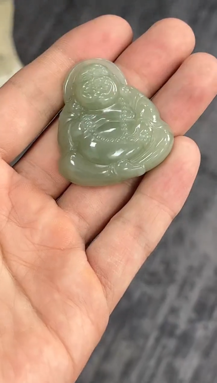 未镶嵌手串和田玉且末青白佛公微色差